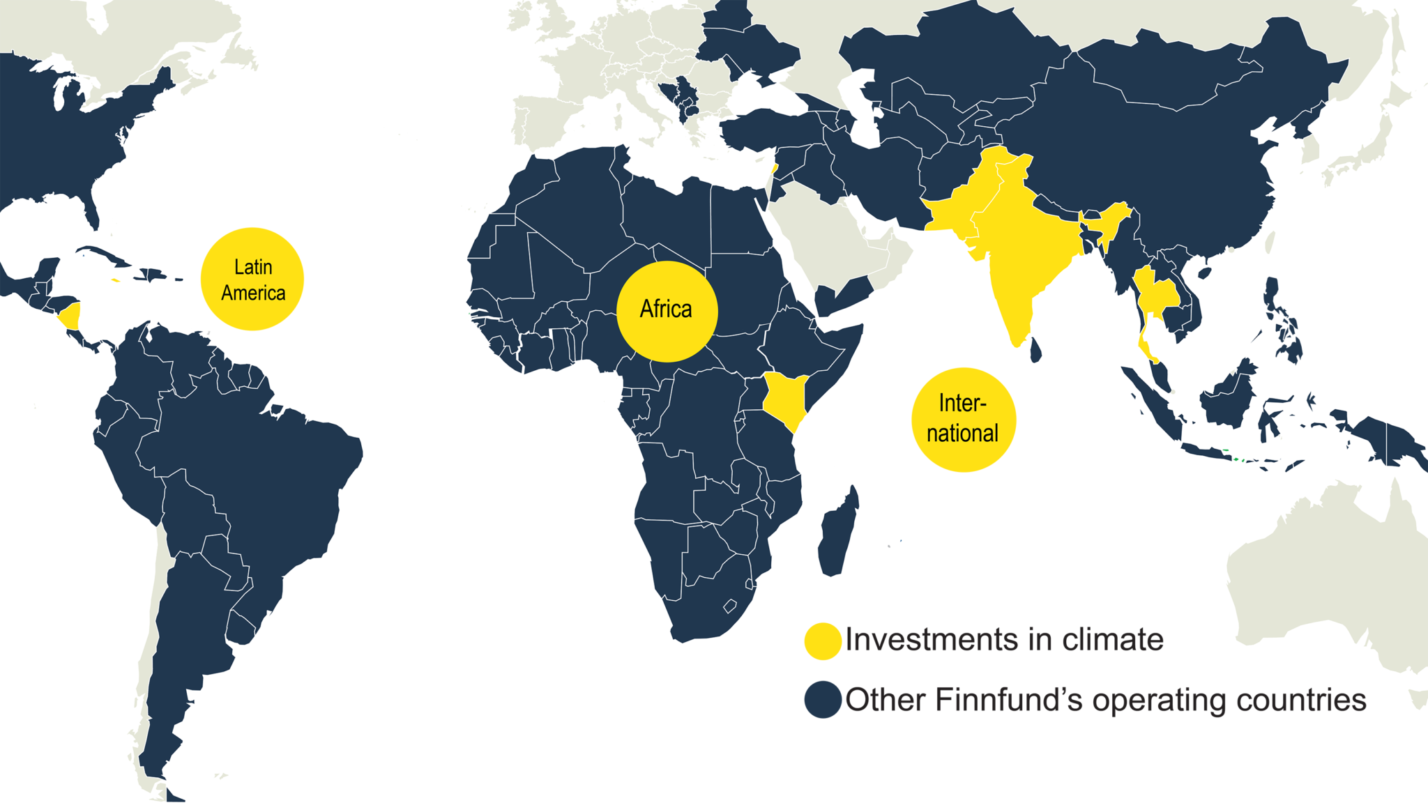 Finnfund's climate investments on a map